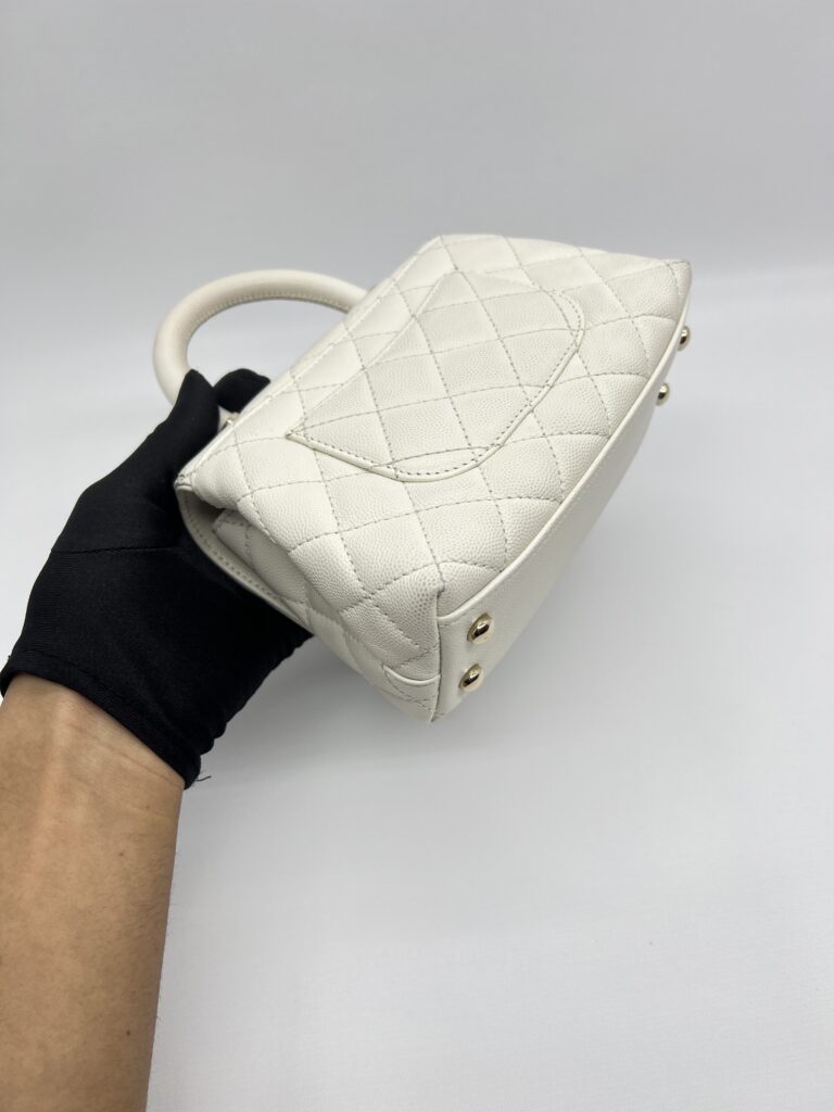 Chanel Mini Coco Handle Caviar White LGHW