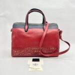 Saint Laurent SAC Flirty Bowling Perforated Red Navy Black GHW