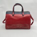 Saint Laurent SAC Flirty Bowling Perforated Red Navy Black GHW