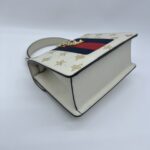 Gucci Sylvie Mini Leather White Bees GHW