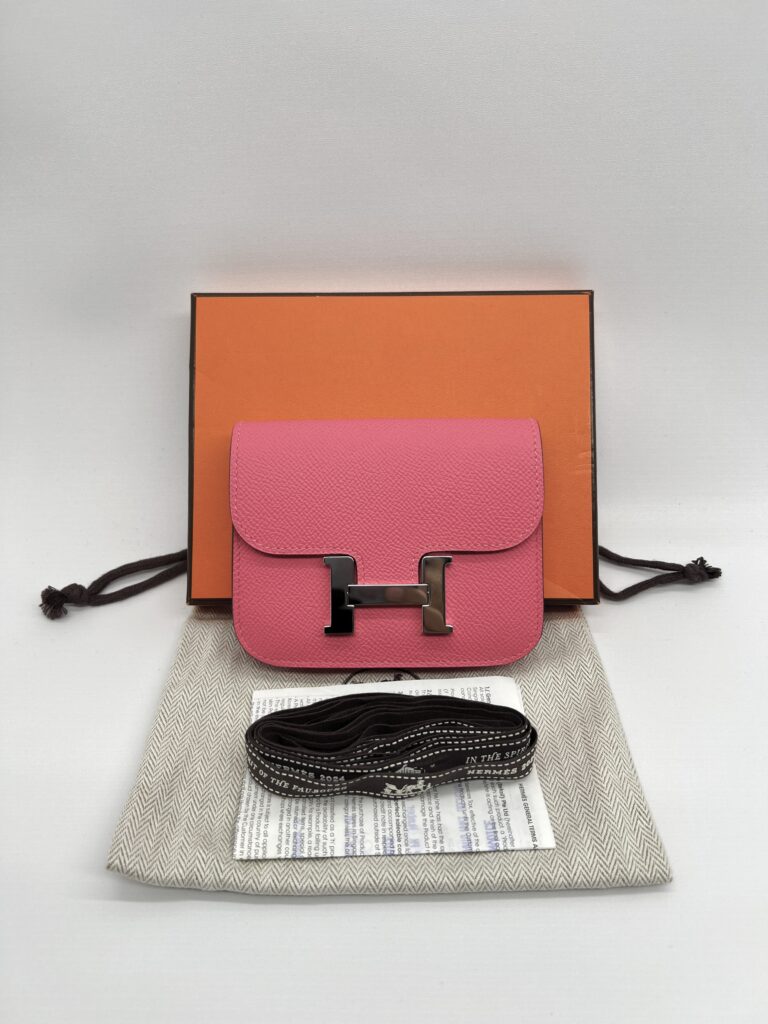 Hermes Constance Slim Compact Rose Azalee PHW