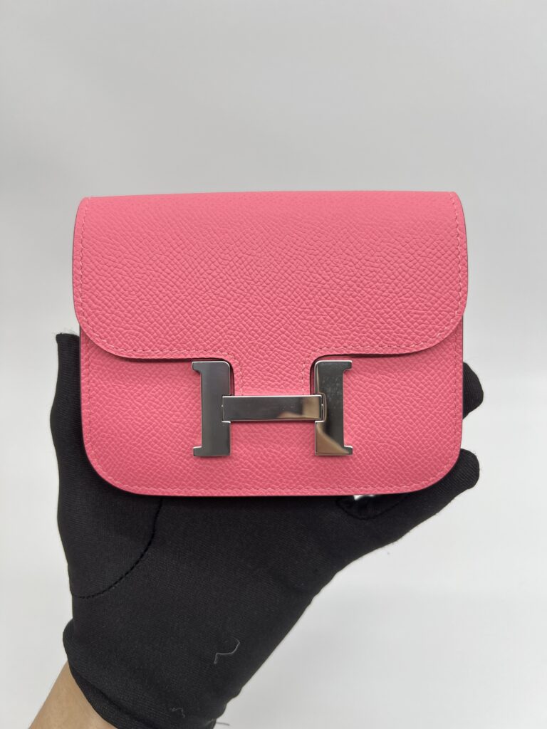 Hermes Constance Slim Compact Rose Azalee PHW