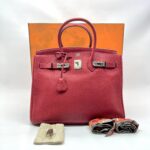 Hermes Birkin 35 Clemence Vermillon PHW