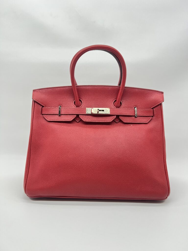 Hermes Birkin 35 Clemence Vermillon PHW