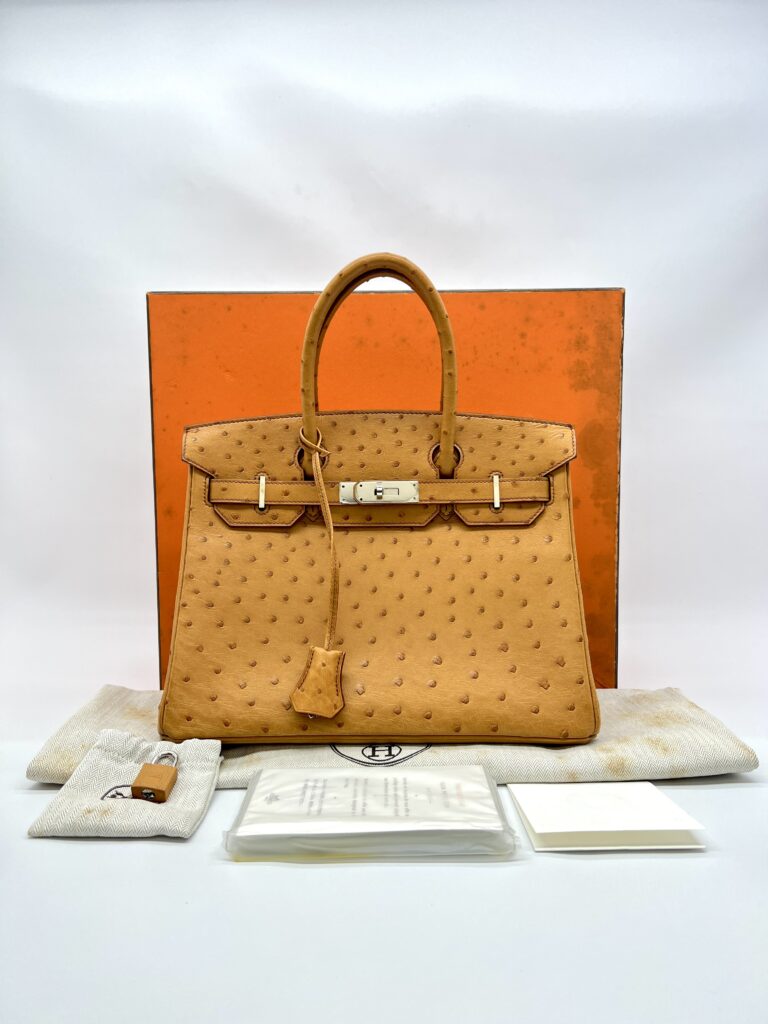 Hermes Birkin 30 Ostrich Tabac Camel PHW