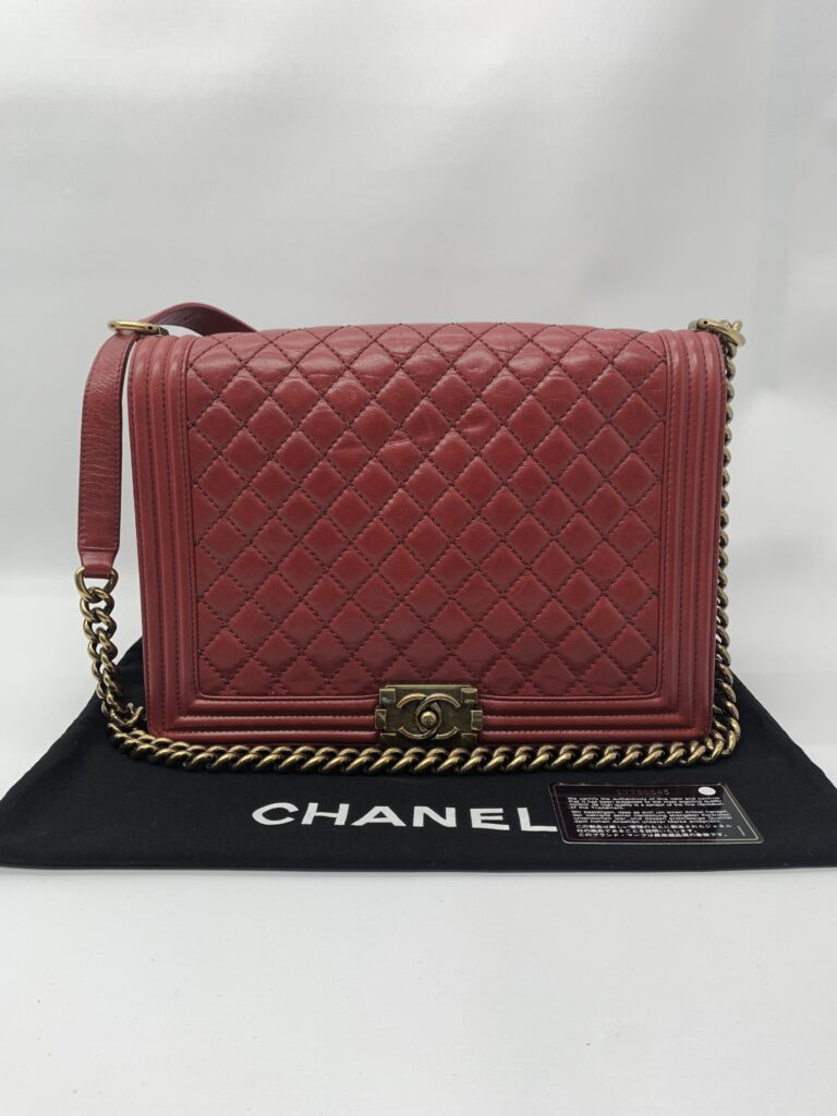 Chanel Boy 30 Lambskin Red GHW