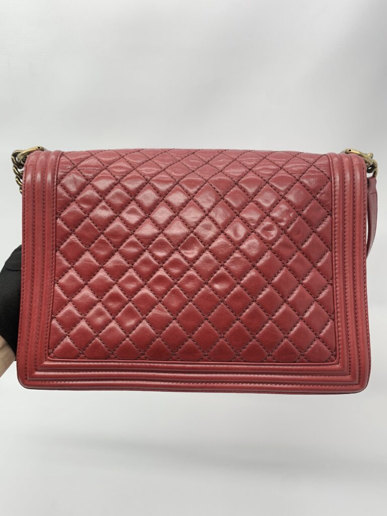 Chanel Boy 30 Lambskin Red GHW