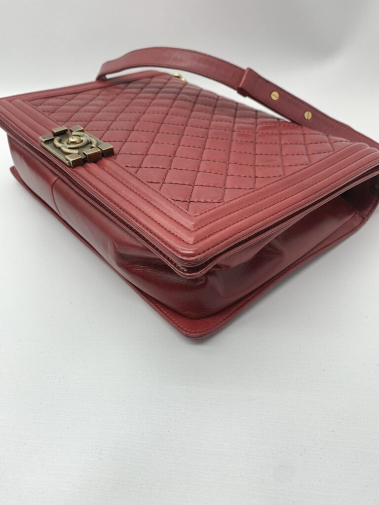 Chanel Boy 30 Lambskin Red GHW