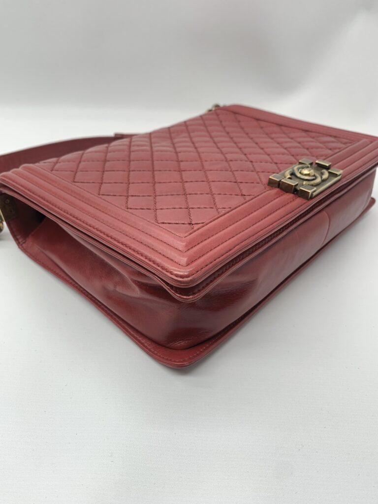 Chanel Boy 30 Lambskin Red GHW