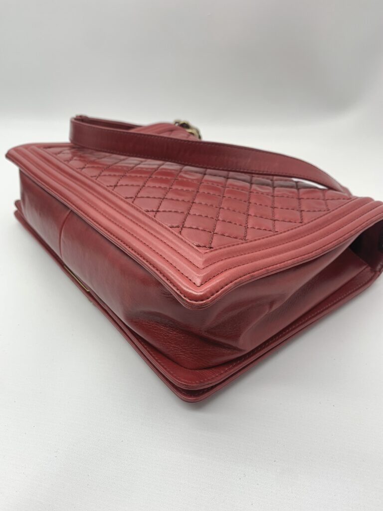 Chanel Boy 30 Lambskin Red GHW