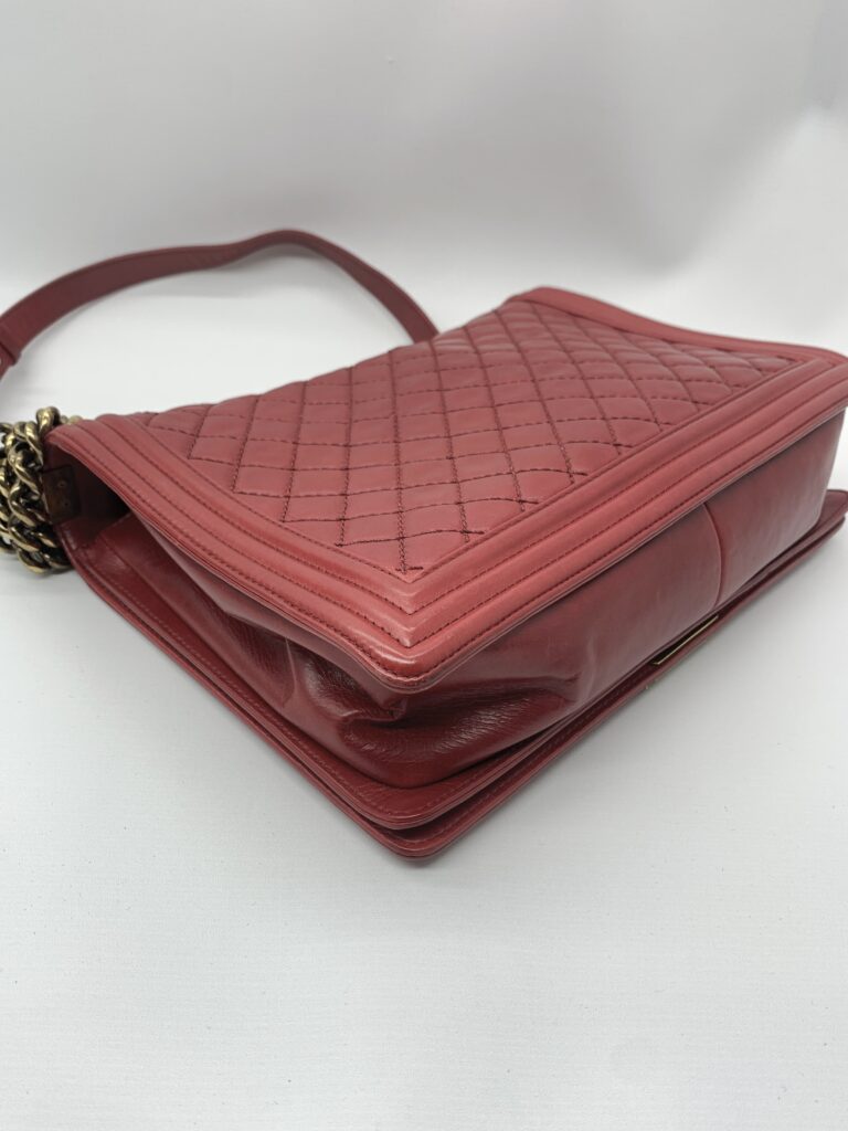 Chanel Boy 30 Lambskin Red GHW