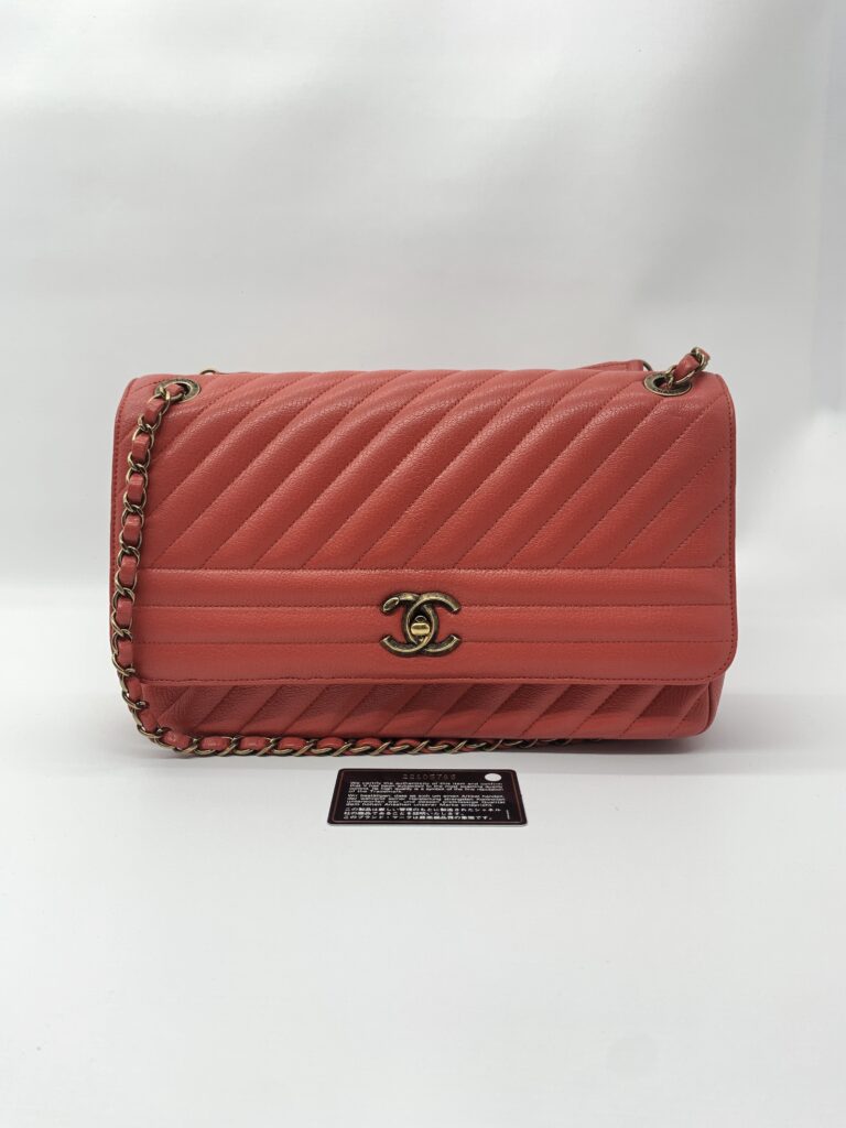 Chanel Flap Bag Caviar Red Orange GHW