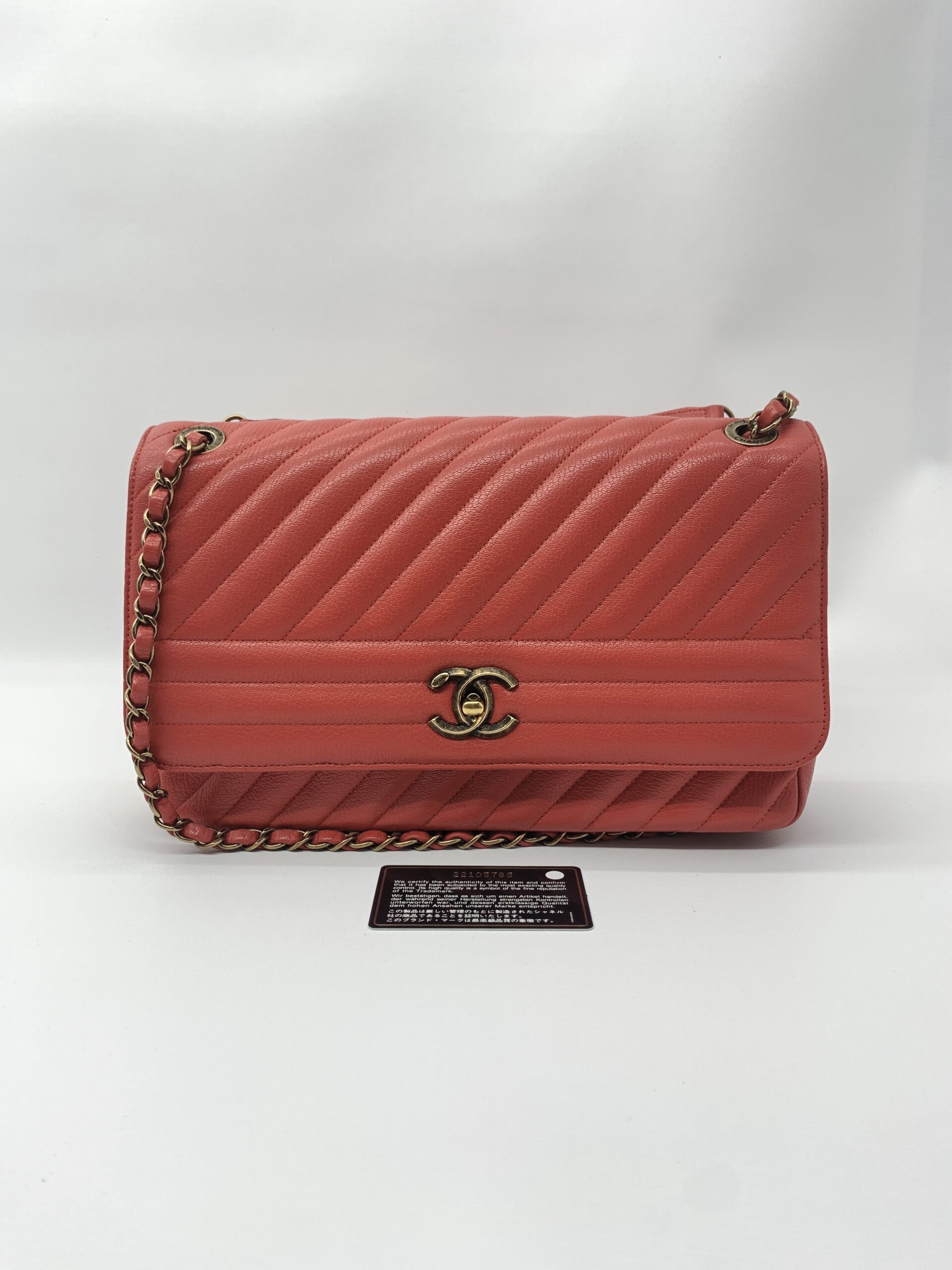 Chanel Flap Bag Caviar Red Orange GHW