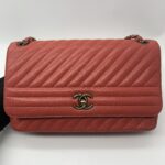 Chanel Flap Bag Caviar Red Orange GHW