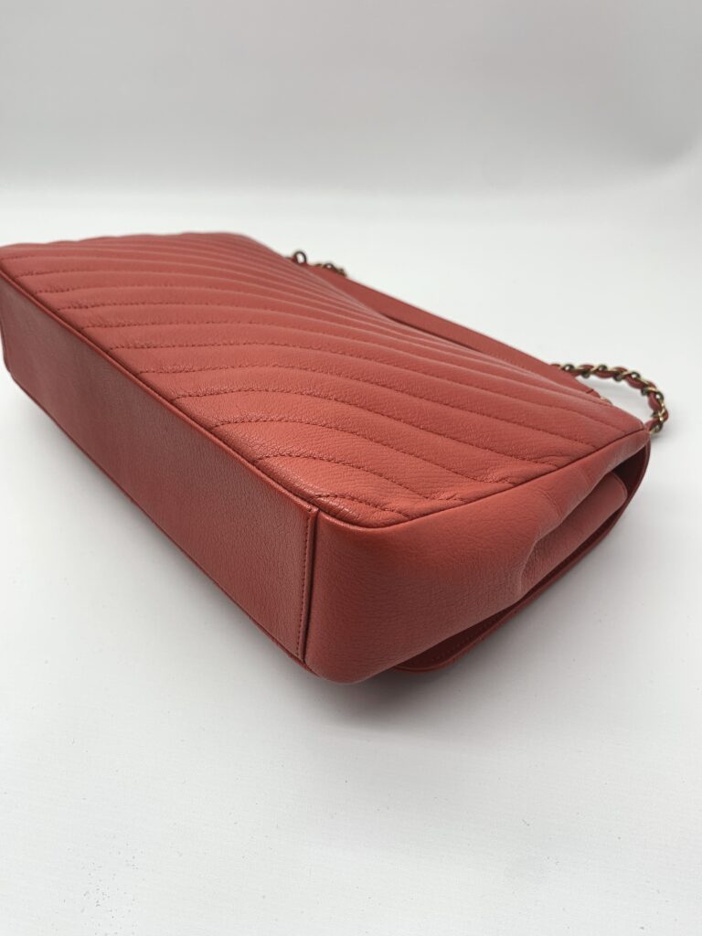 Chanel Flap Bag Caviar Red Orange GHW