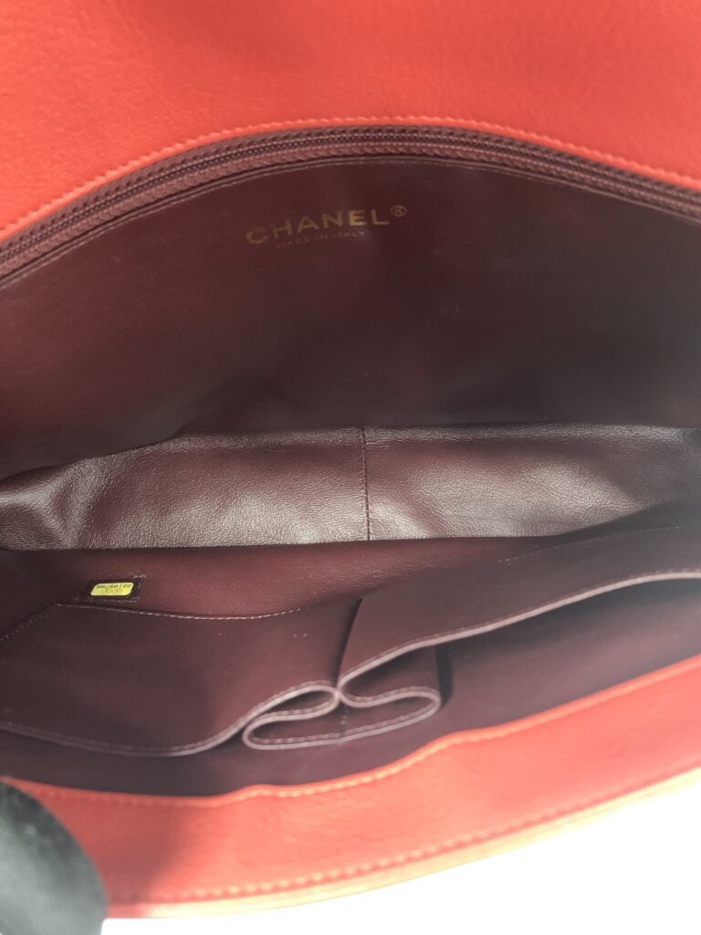Chanel Flap Bag Caviar Red Orange GHW