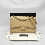 Chanel Classic Jumbo D.Flap Caviar Beige GHW
