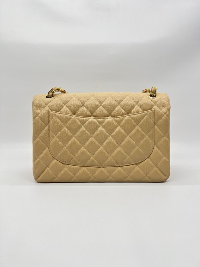 Chanel Classic Jumbo D.Flap Caviar Beige GHW