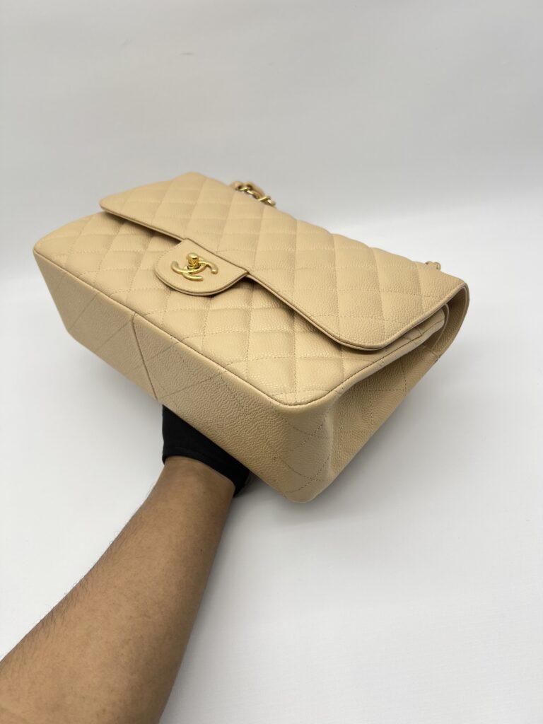 Chanel Classic Jumbo D.Flap Caviar Beige GHW
