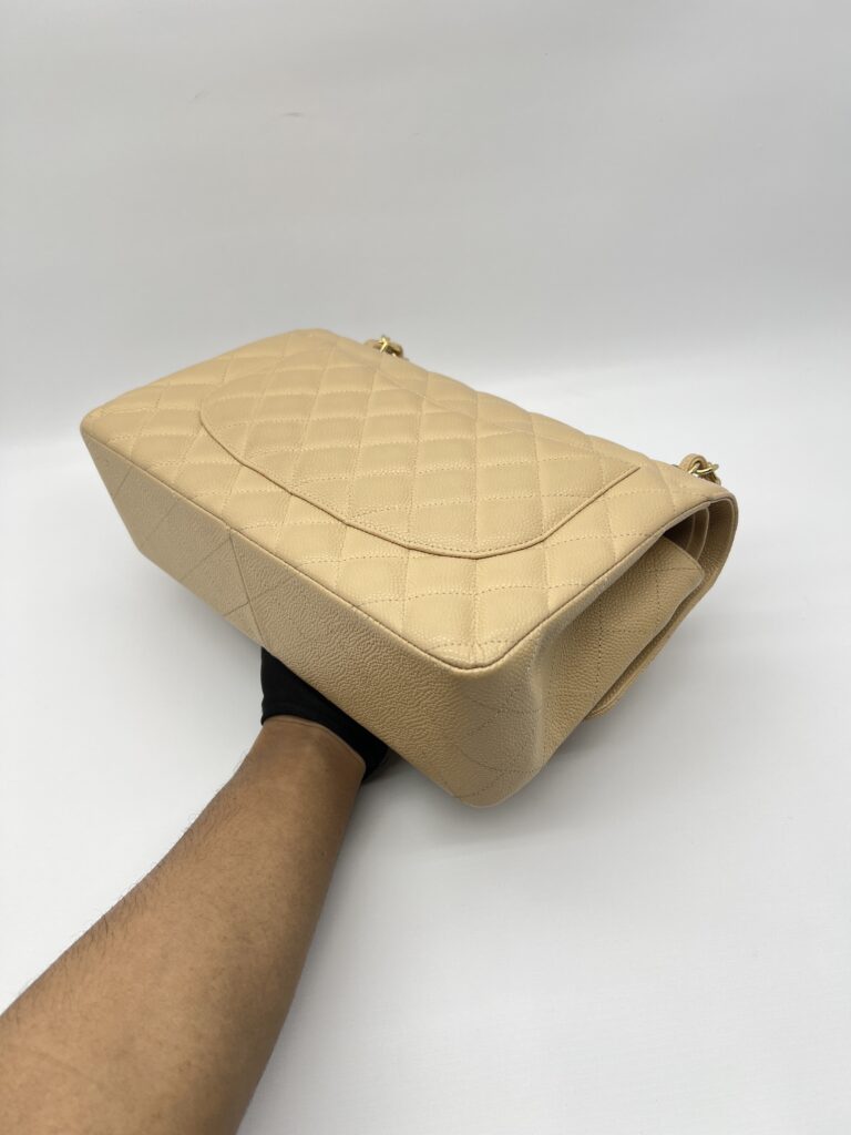 Chanel Classic Jumbo D.Flap Caviar Beige GHW