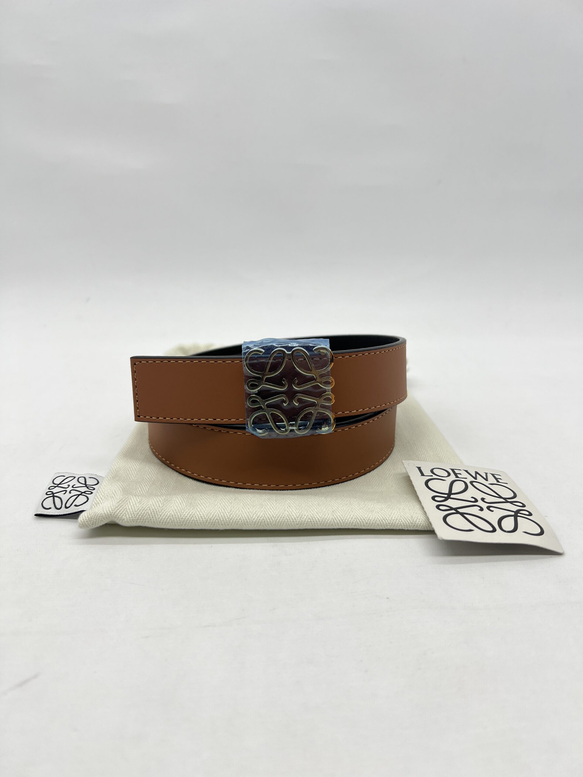 Loewe Anagram Reversible Belt Black Tan GHW