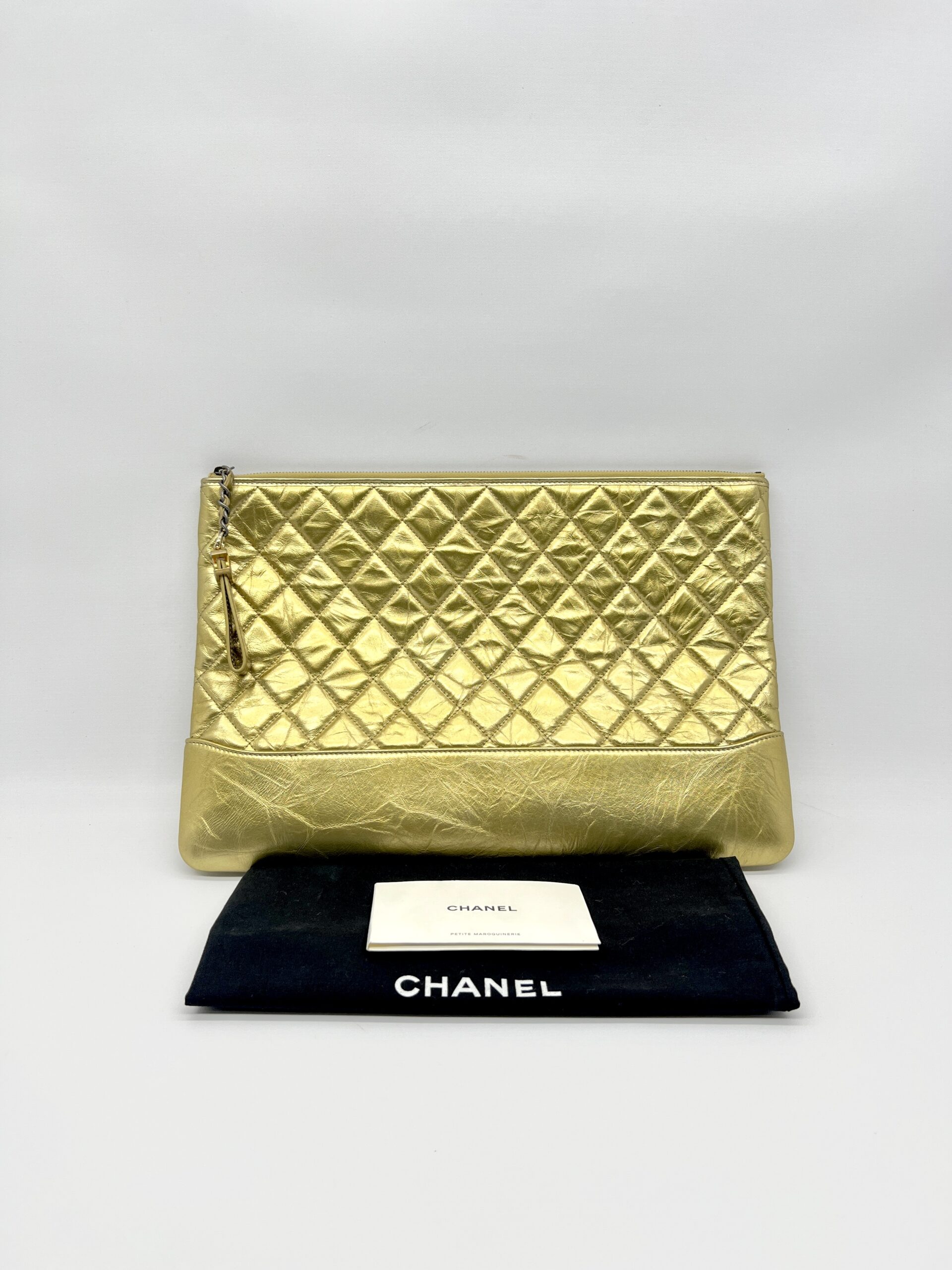 Chanel Gabrielle O Case Wrinkled Gold GHW