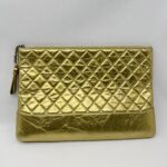 Chanel Gabrielle O Case Wrinkled Gold GHW