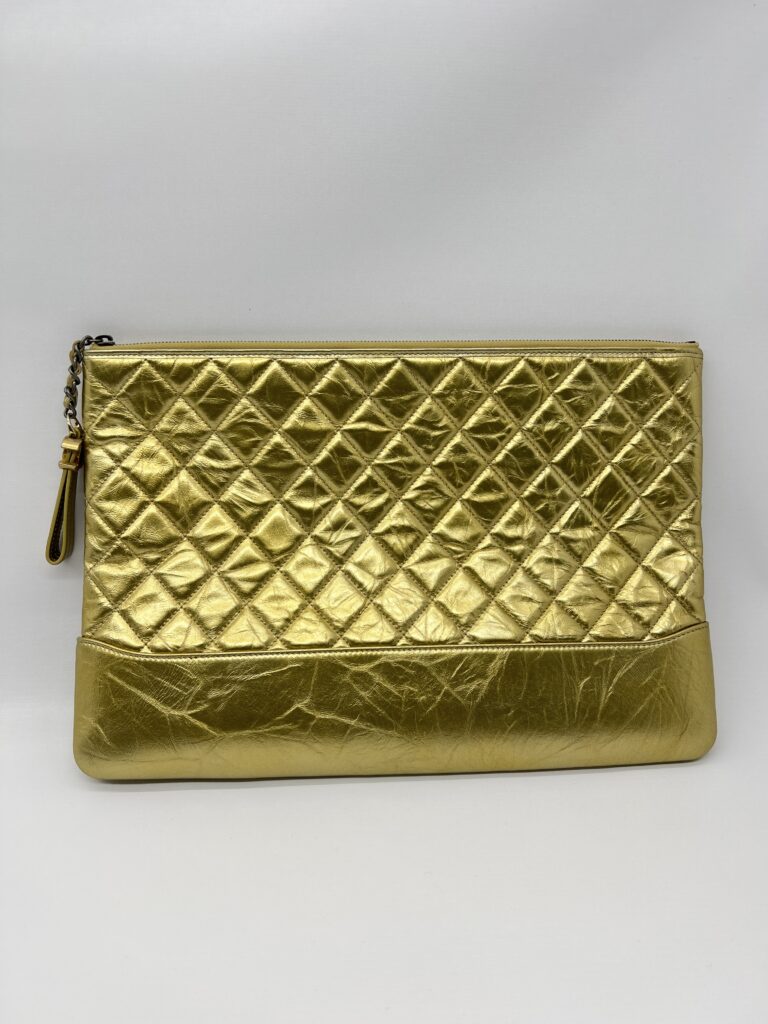 Chanel Gabrielle O Case Wrinkled Gold GHW