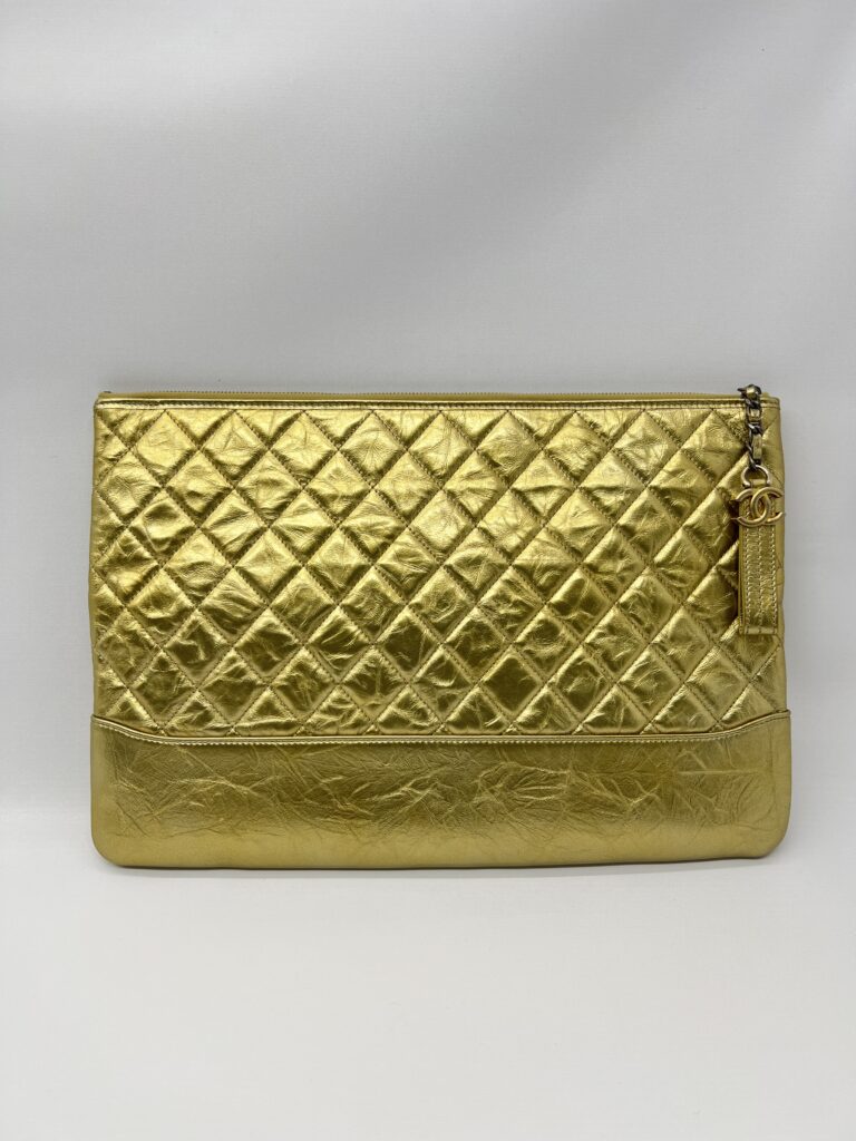 Chanel Gabrielle O Case Wrinkled Gold GHW