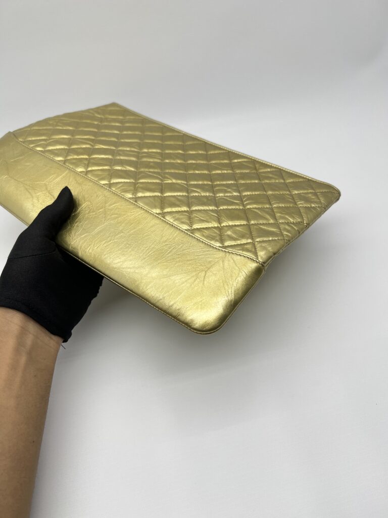 Chanel Gabrielle O Case Wrinkled Gold GHW