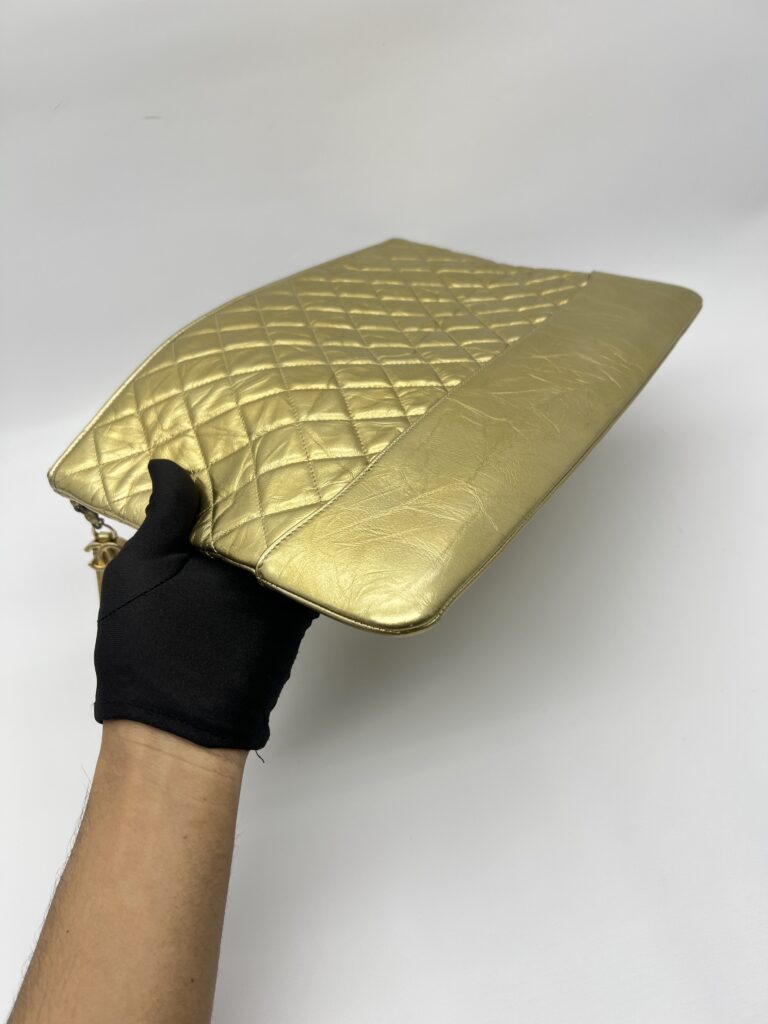 Chanel Gabrielle O Case Wrinkled Gold GHW