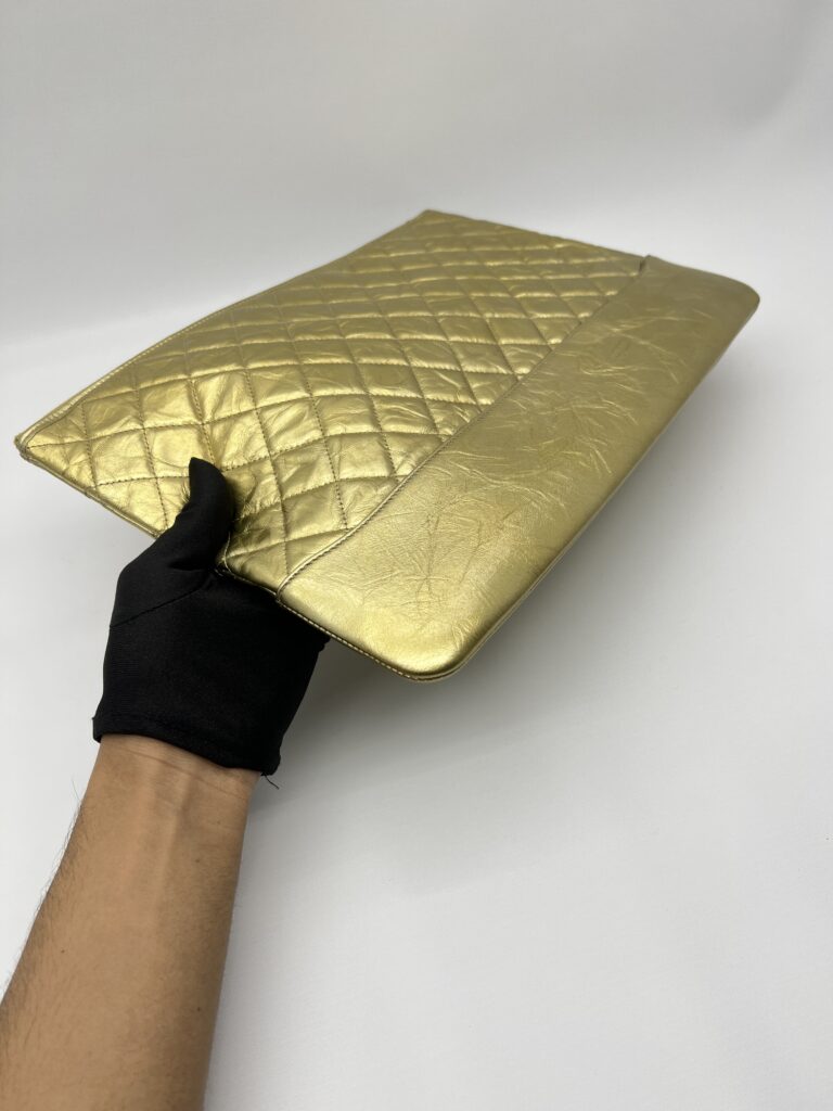 Chanel Gabrielle O Case Wrinkled Gold GHW