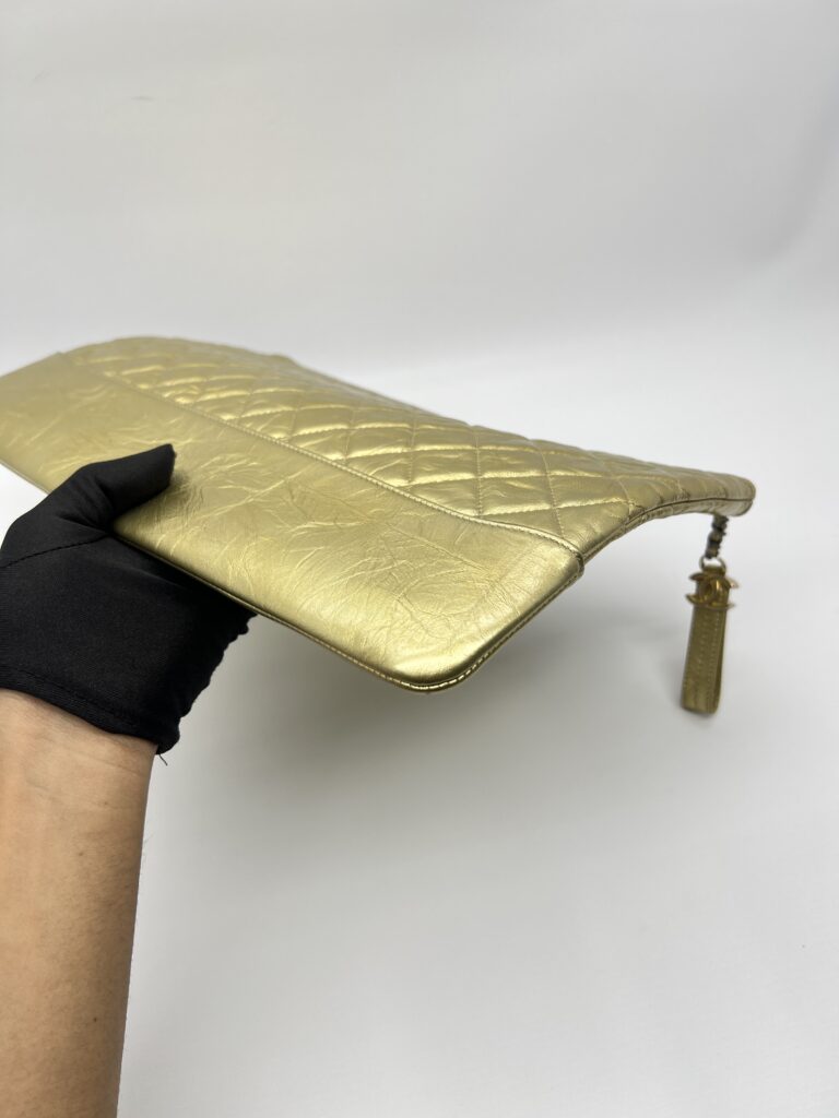 Chanel Gabrielle O Case Wrinkled Gold GHW