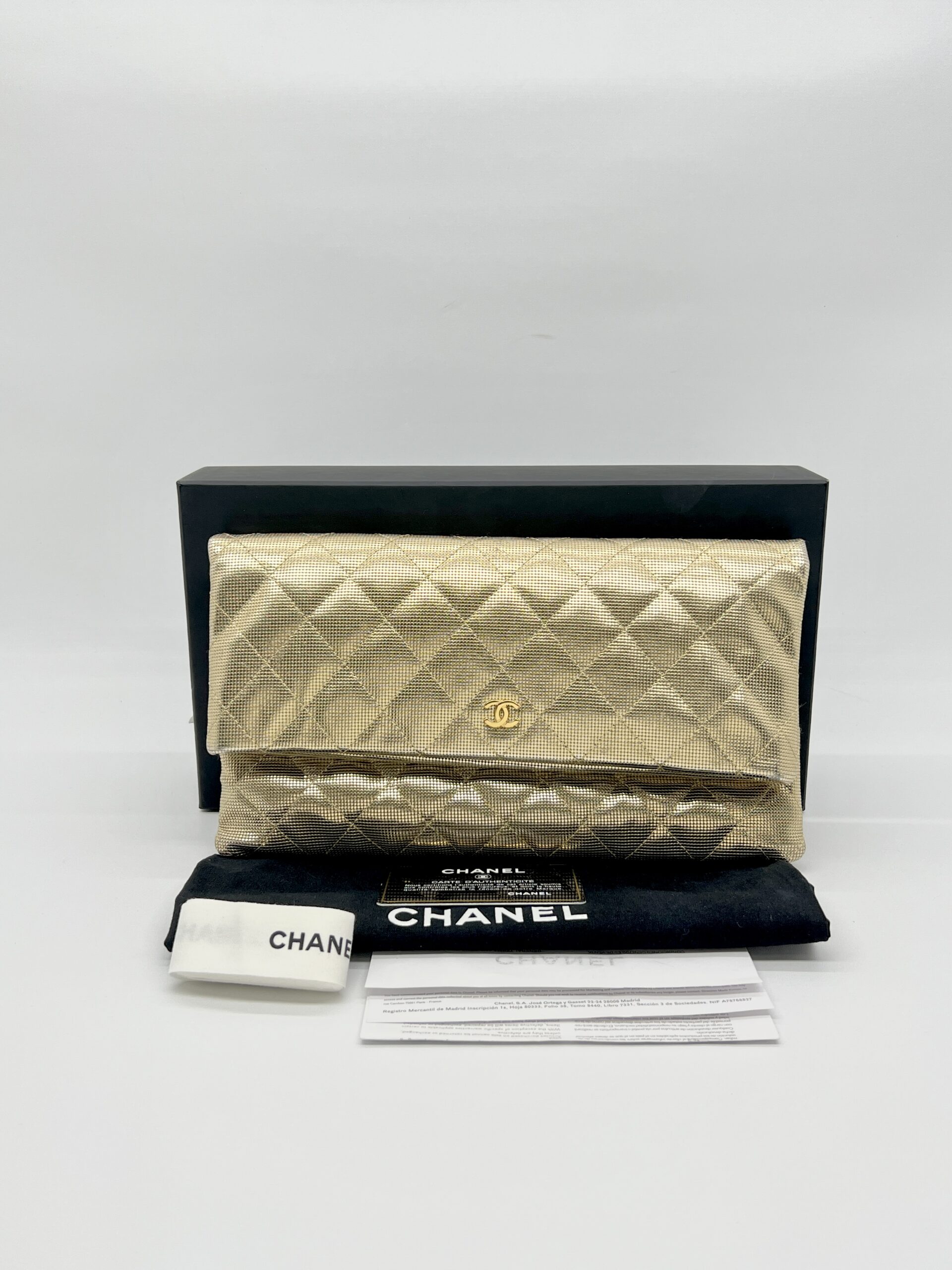 Chanel Fold Clutch Gold GHW