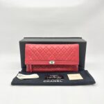 Chanel Boy Fold Clutch Lambskin Red SHW