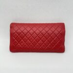 Chanel Boy Fold Clutch Lambskin Red SHW