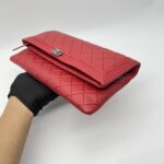Chanel Boy Fold Clutch Lambskin Red SHW