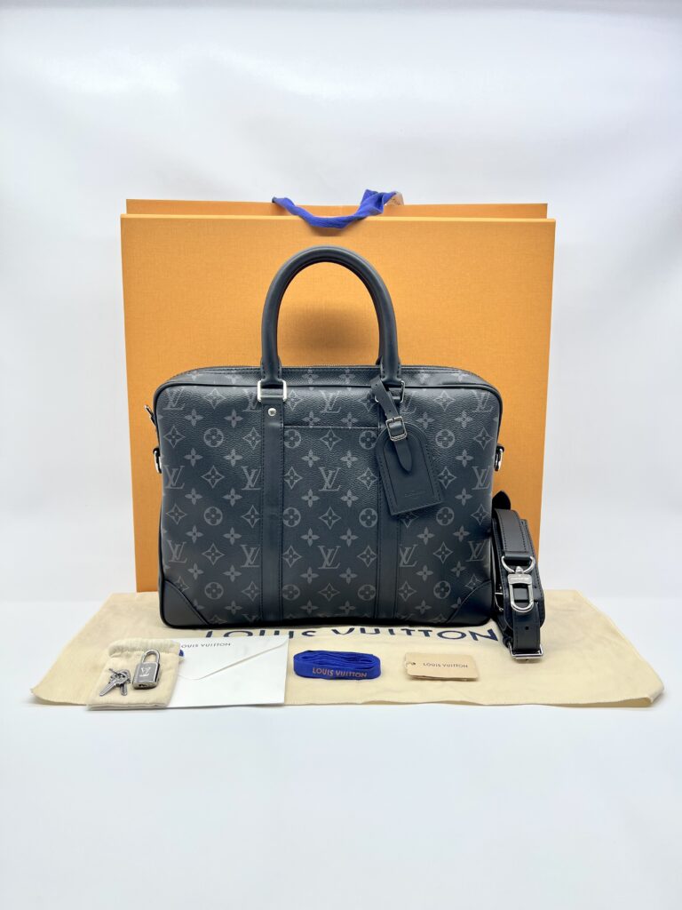 Louis Vuitton Porte Documents Voyage Monogram Eclipse SHW