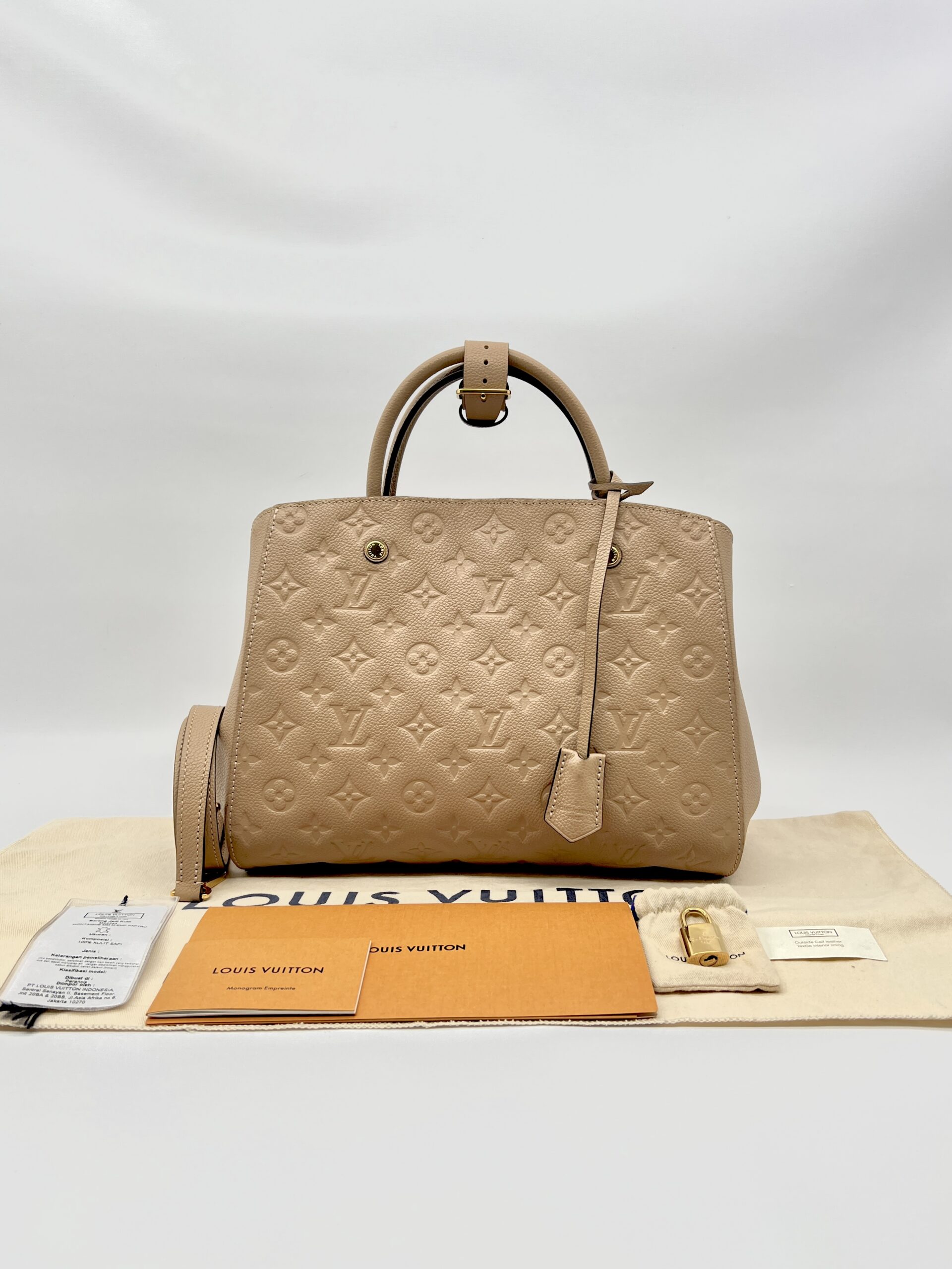 Louis Vuitton Montaigne MM Monogram Empreinte Dune GHW