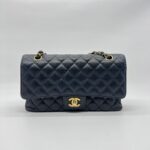 Chanel Medium Classic  D Flap Caviar Navy GHW