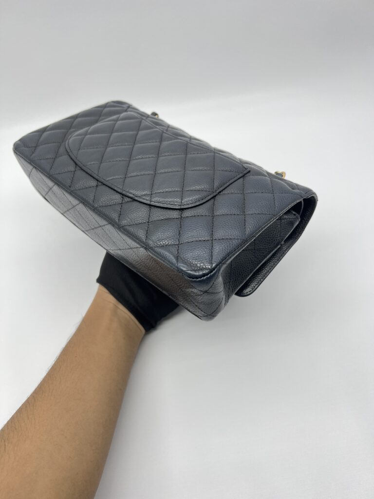 Chanel Medium Classic  D Flap Caviar Navy GHW