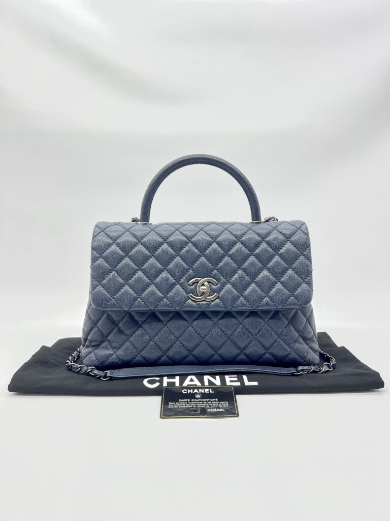 Chanel Coco Handle Large Caviar Navy RHW