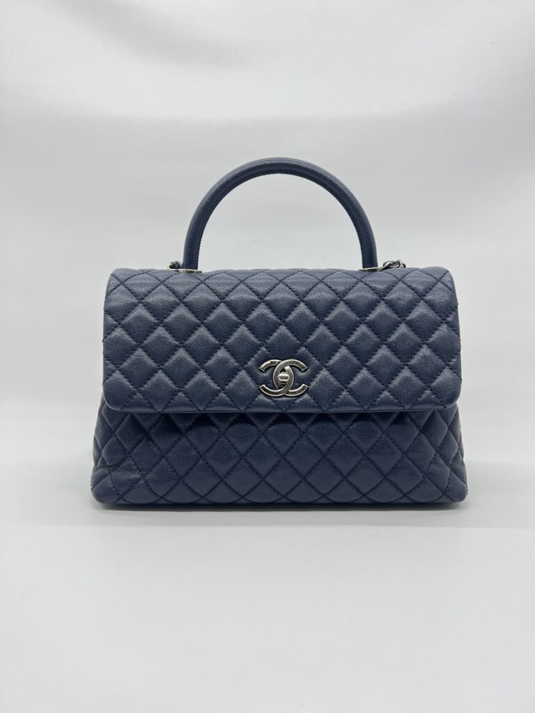 Chanel Coco Handle Large Caviar Navy RHW