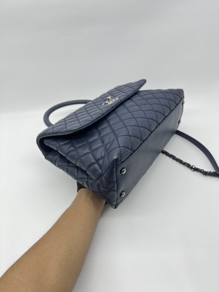 Chanel Coco Handle Large Caviar Navy RHW