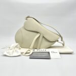 Dior Saddle Medium Leather All White Matte