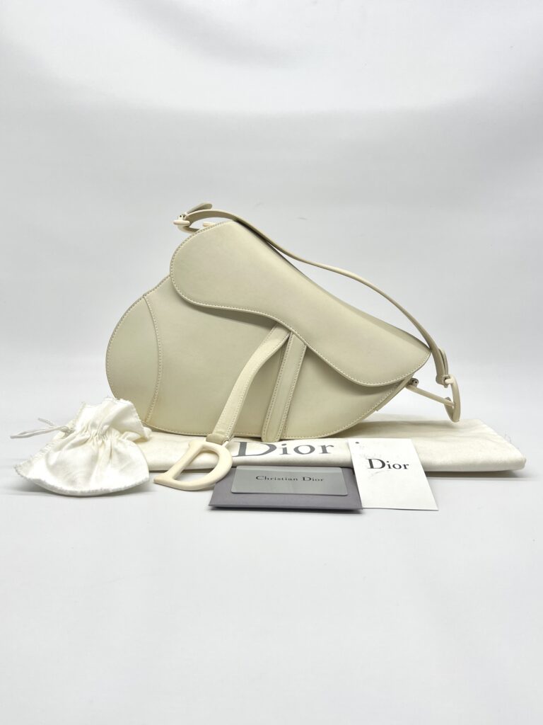 Dior Saddle Medium Leather All White Matte