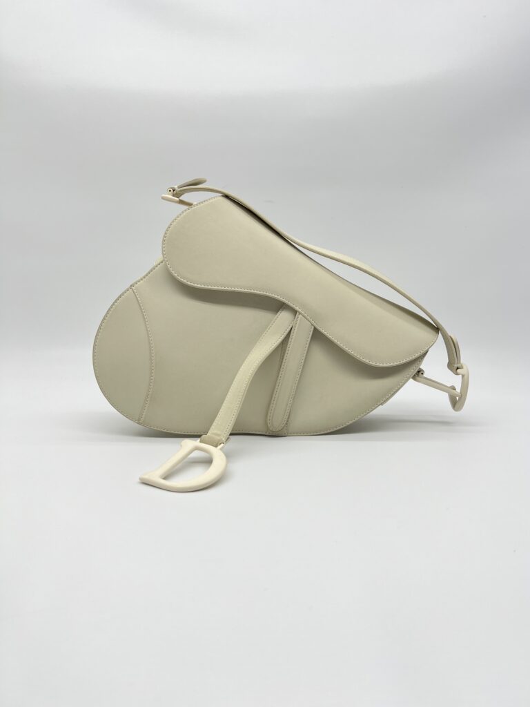 Dior Saddle Medium Leather All White Matte