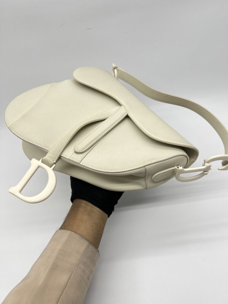 Dior Saddle Medium Leather All White Matte