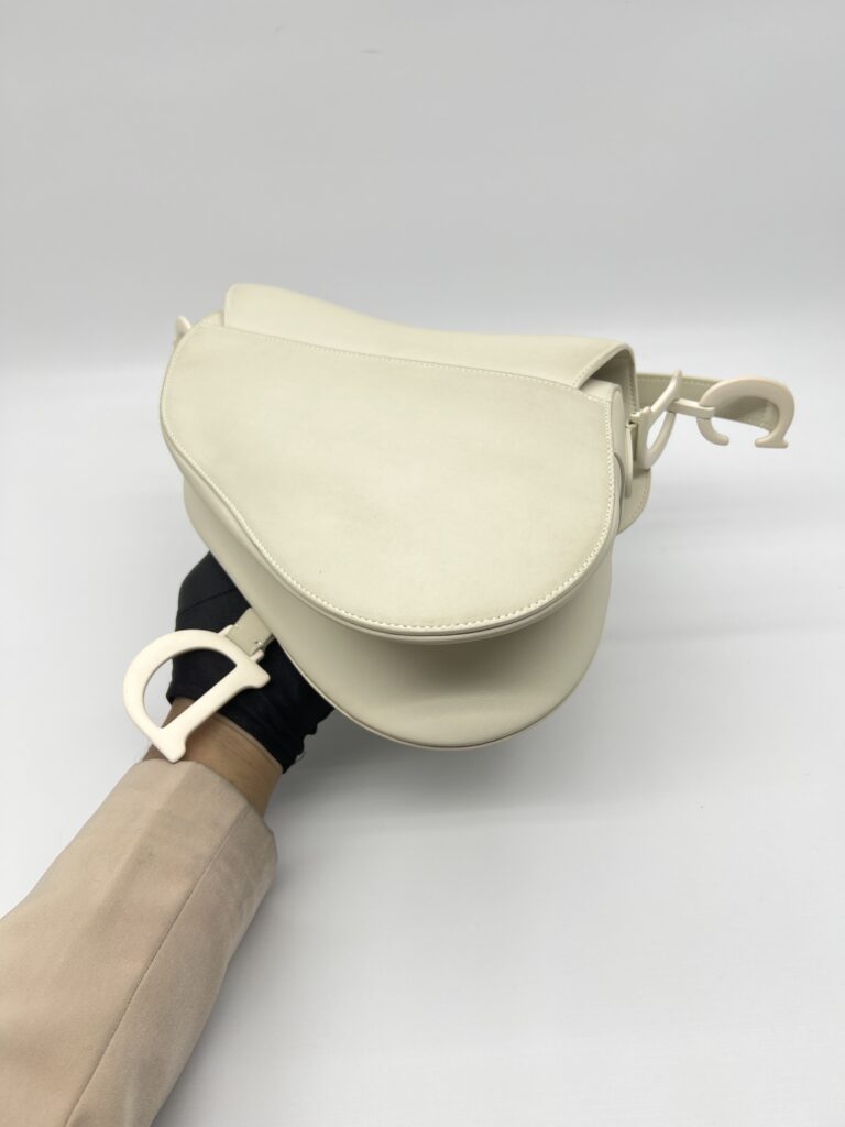 Dior Saddle Medium Leather All White Matte