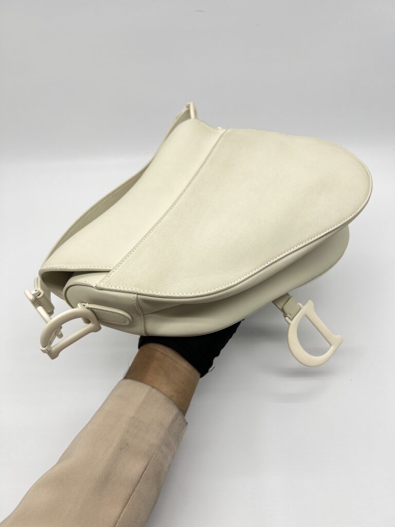 Dior Saddle Medium Leather All White Matte